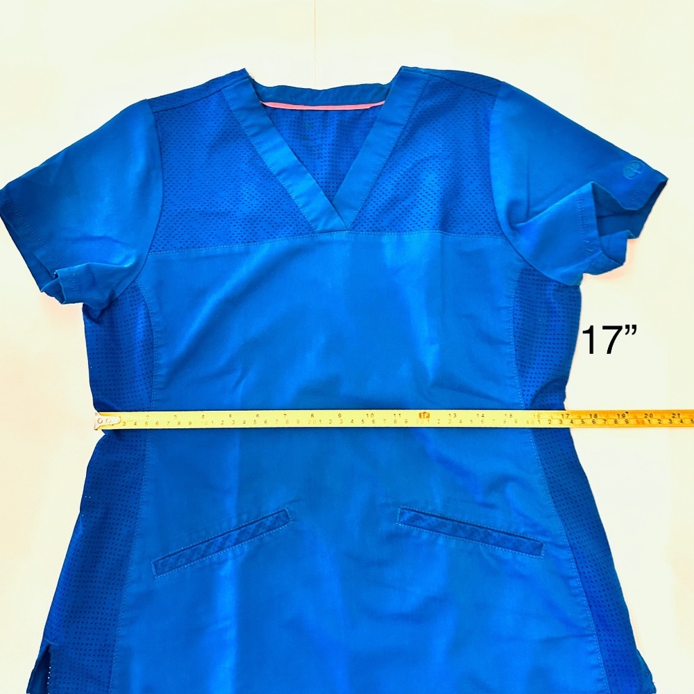 Scrubs Set Purple Label by Healing Hands in Royal Blue Size Medium Petite - Picture 12 of 12